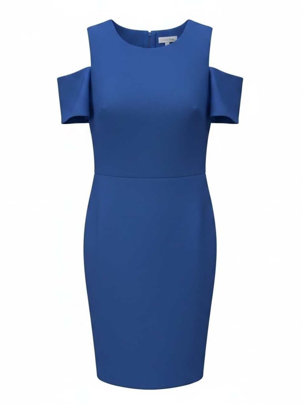 Calvin Klein Cobalt Blue Cold-Shoulder Sheath Midi Dress - Size 8